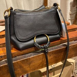Jolene Dolce Vita Black Crossbody Bag with Gold Accents